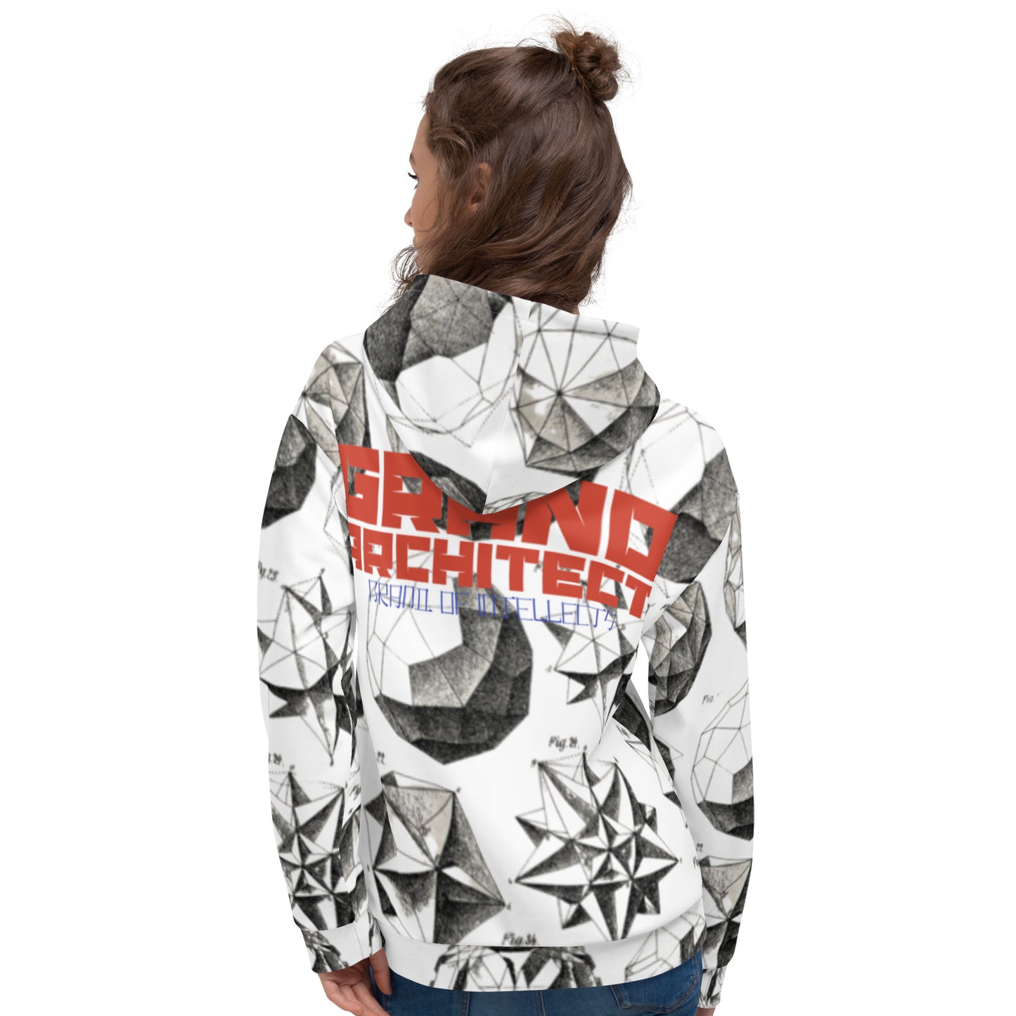 Geometrical Knowledge White Unisex Hoodie