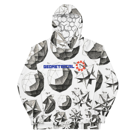 Geometrical Knowledge White Unisex Hoodie