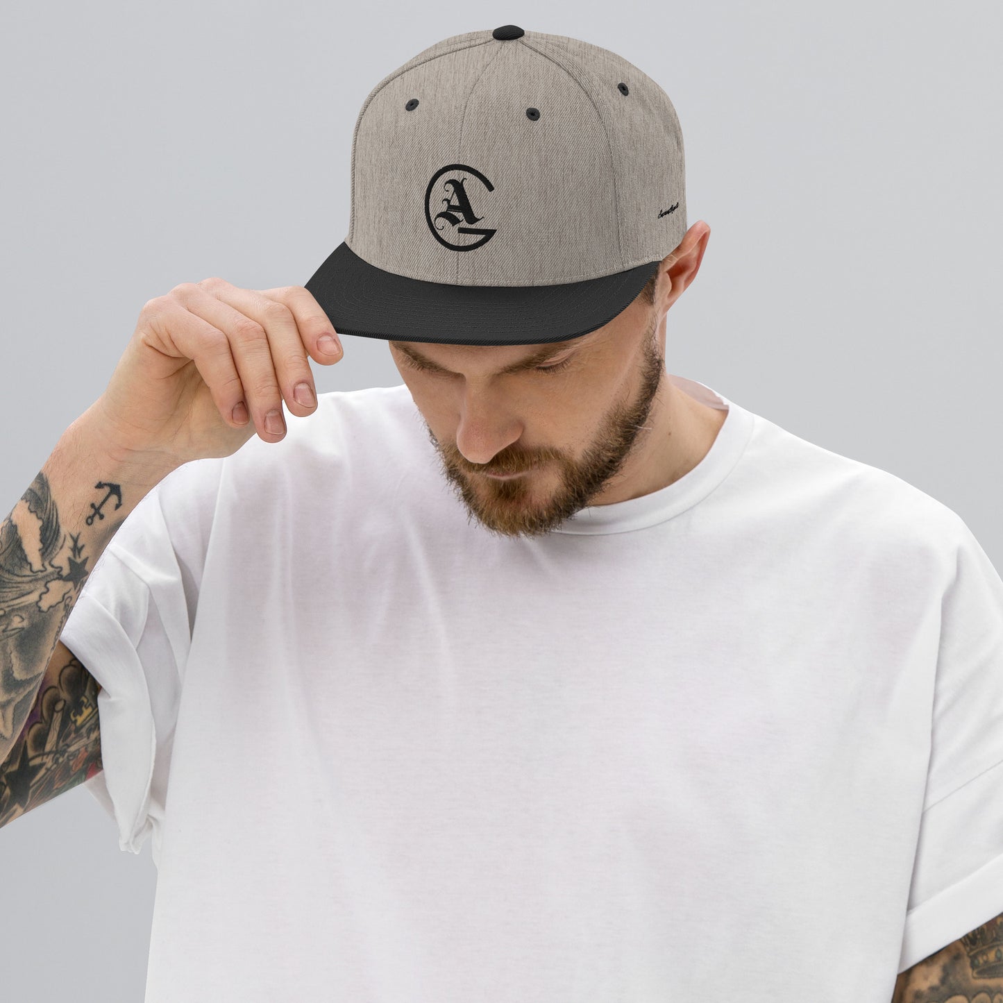 GA Black embroidered Snapback Hat