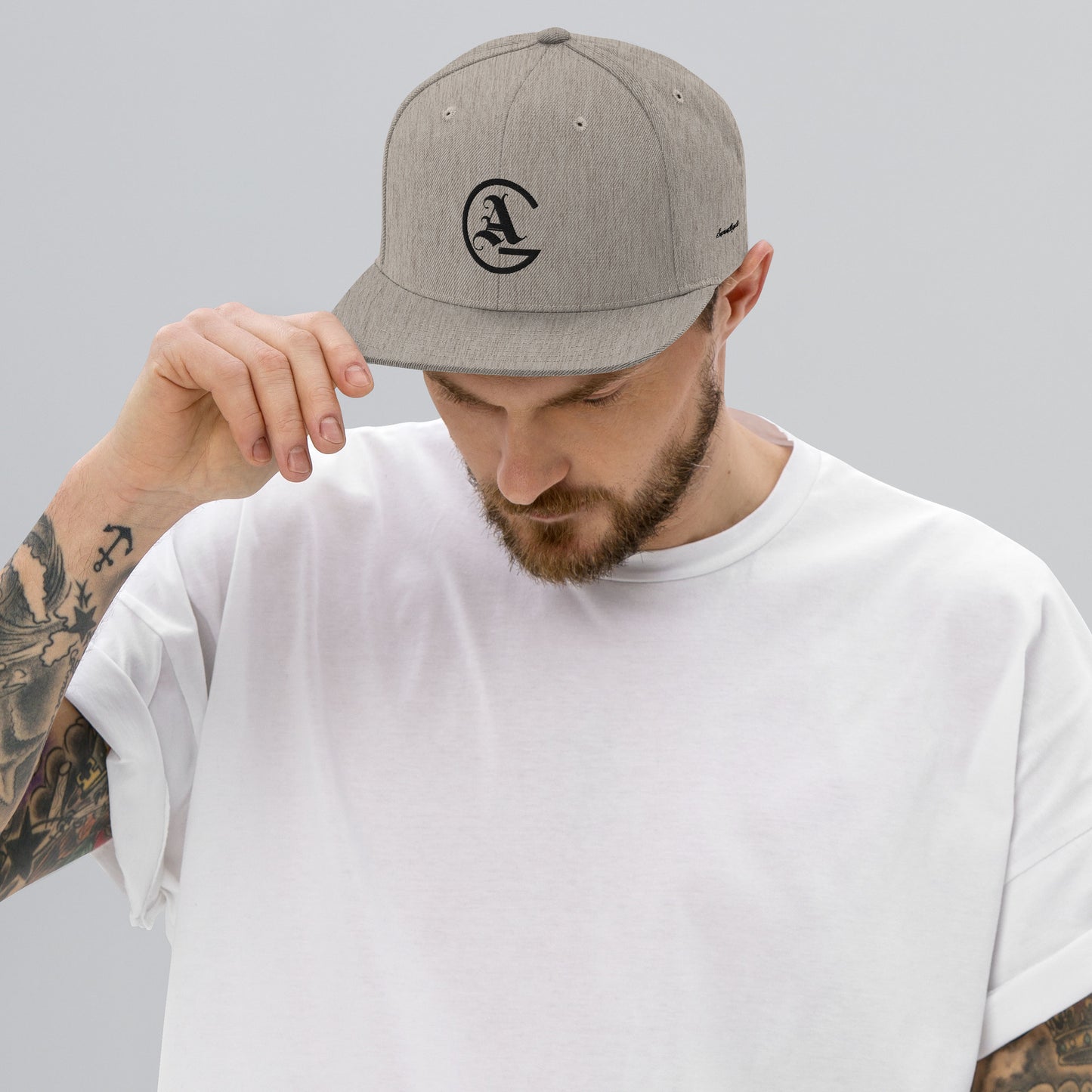 GA Black embroidered Snapback Hat