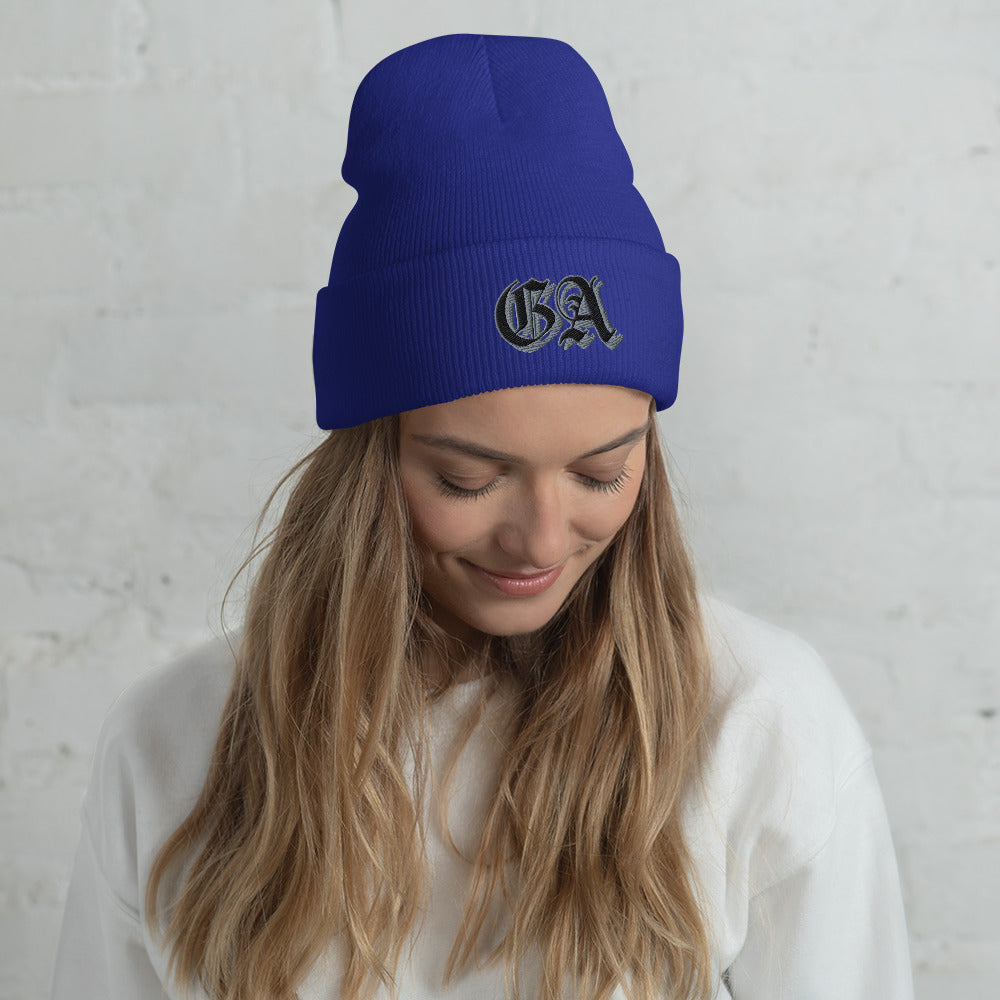 GA Blue Cuffed Beanie